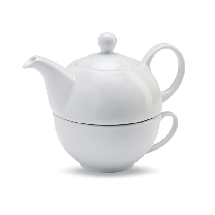 Set ceainic și ceașcă de ceai TEA TIME Alb