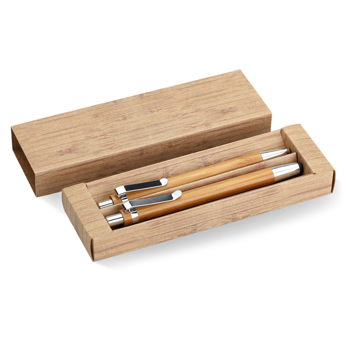Set din pix și creion bambus BAMBOOSET Lemn