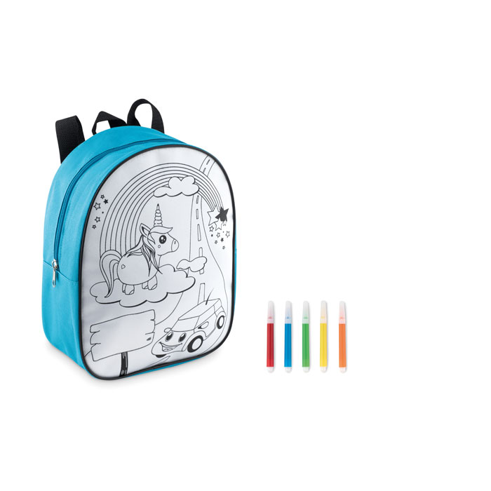 Rucsac cu 5 evidențiatoare BACKSKETCHY Turcoaz