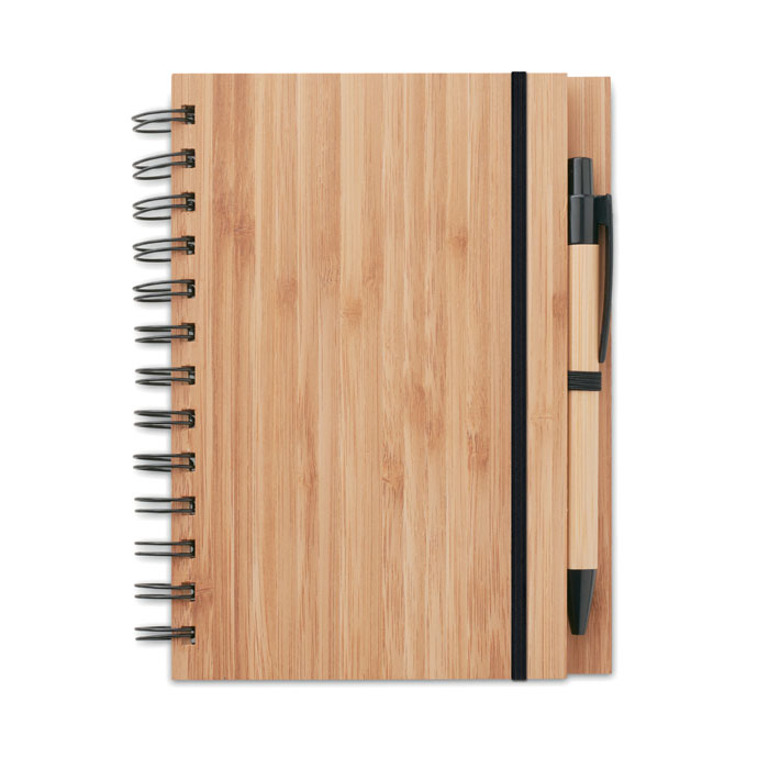 Carnet din bambus cu pix BAMBLOC Lemn