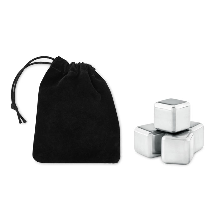 Set de 4 cuburi SS în husă ICY Negru