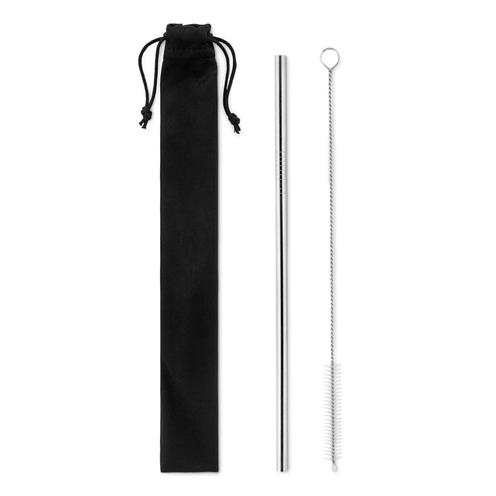 Pai și perie SS în husă. COLD STRAW Argint Mat