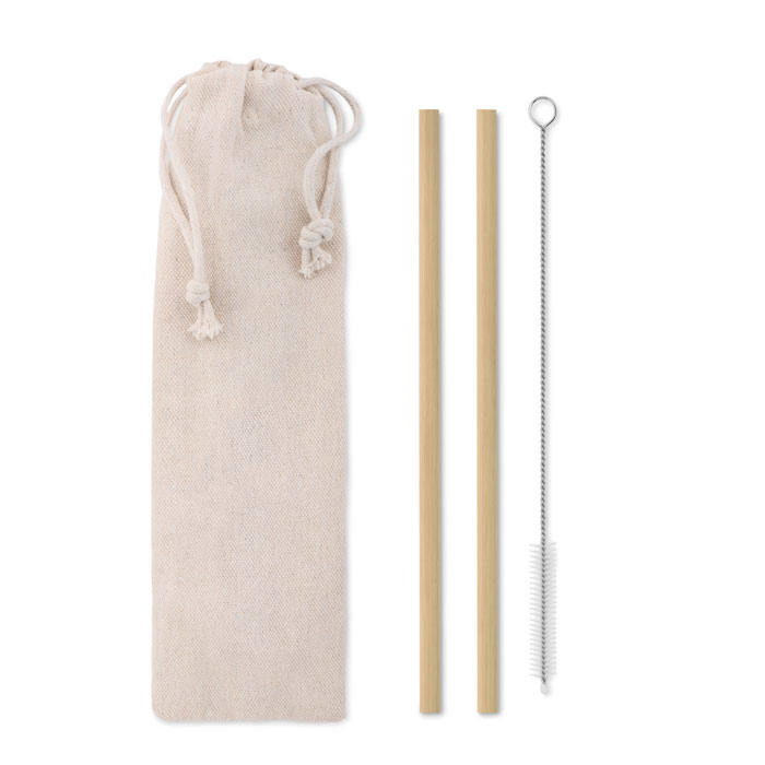 Pai bambus și perie în husă NATURAL STRAW Bej
