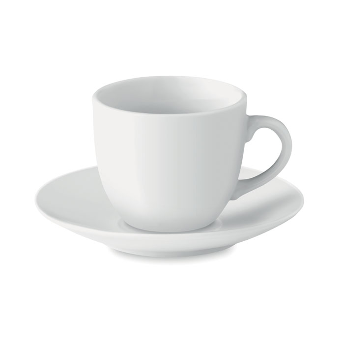 Cană expresso cu farfurioară ESPRESSO Alb