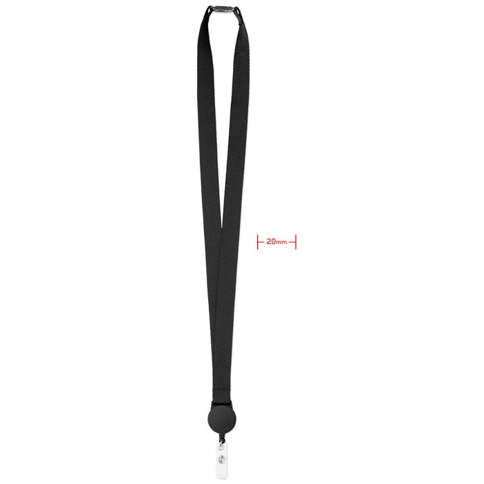 Lanyard cu suport pt. ecuson ZIP LANYARD Negru