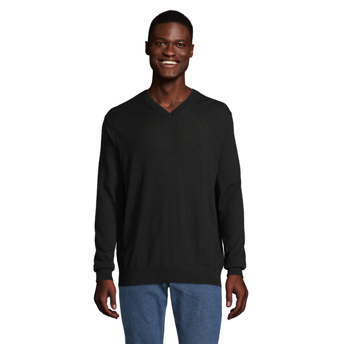 SULLIVAN MEN V-NECK SWEATER Deep Black