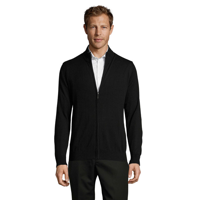 GORDON MEN ZIPPED CARDIGAN Black