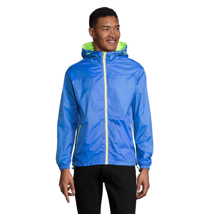 SKATE LINED WINDBREAKER Royal/Neon Yellow