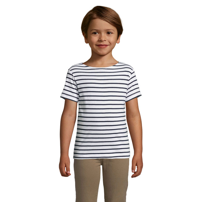 MILES KIDS STRIPED T-SHIRT Alb/Mare