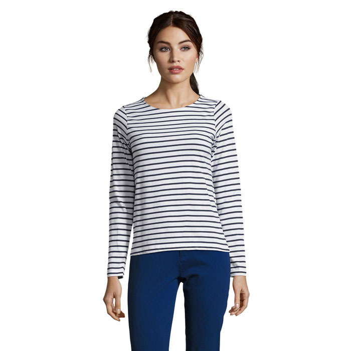 MARINE WOMEN STRIPE T-SHIRT Alb/Mare