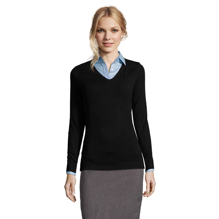 GLORY WOMEN V-NECK SWEATER Black