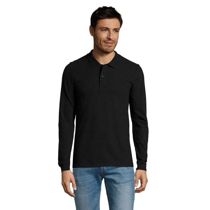 PERFECT MEN LSL POLO 180g PERFECT LSL MEN Black