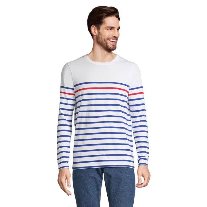 MATELOT LSL MEN T-SHIRT White/Royal Blue/Red