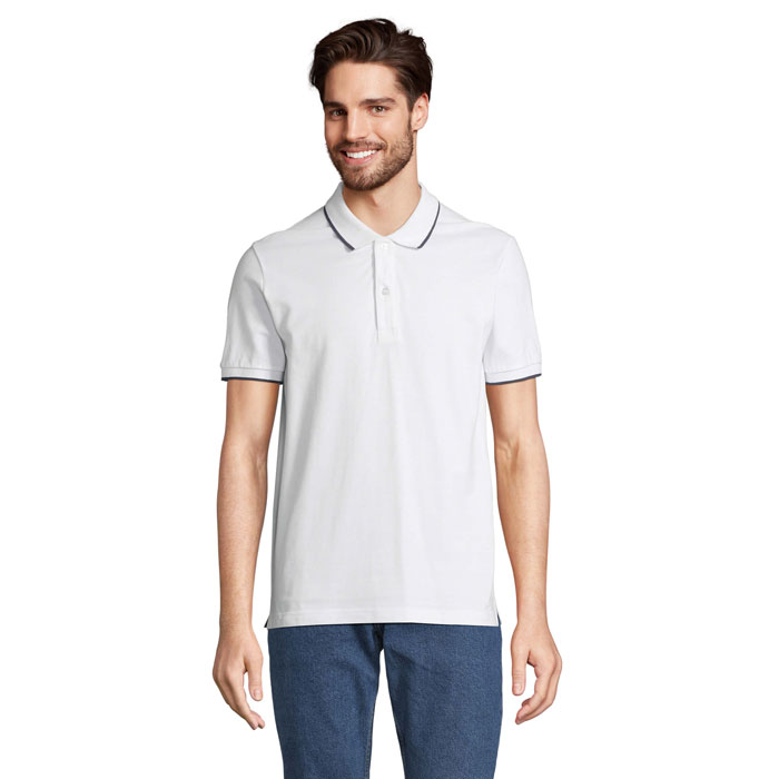 PALERMO TRICOU POLO White/French Navy