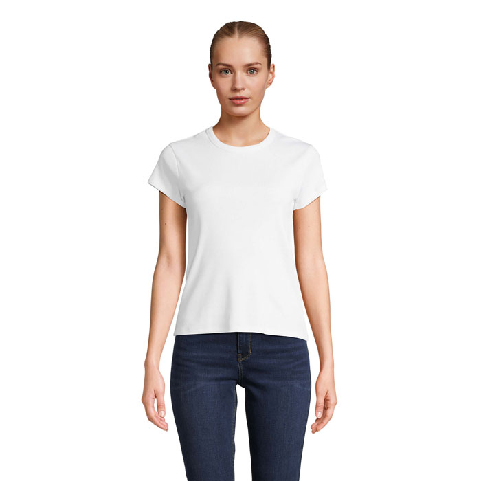 SARA WOMEN'S RIBBED T-SHIRT White