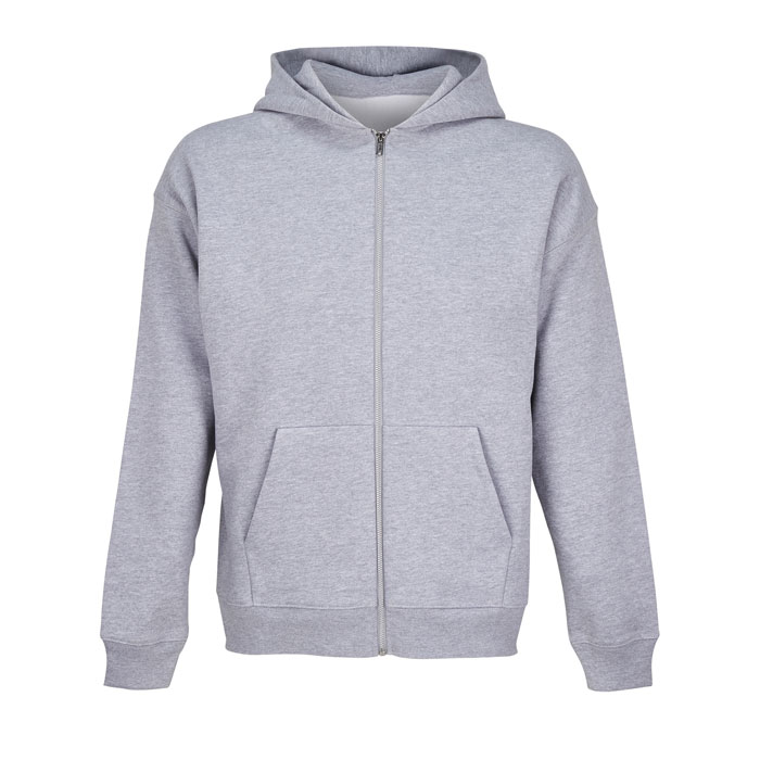 JELO UNISEX FULL-ZIP HOODIE Gri Melange 2