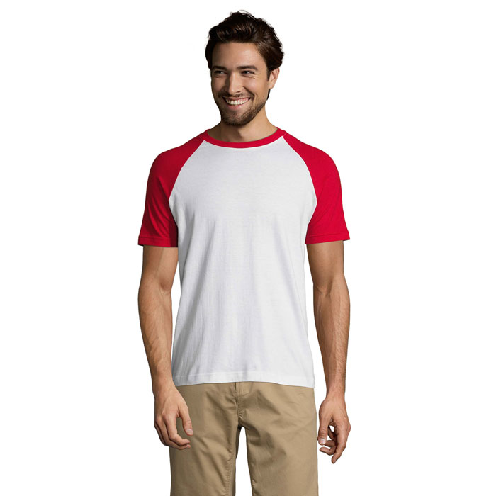 FUNKY MEN 2 COLOUR T-SHIRT White/Red