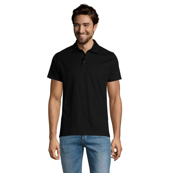 PRESCOTT MEN POLO 170g -WH-3XL Deep Black