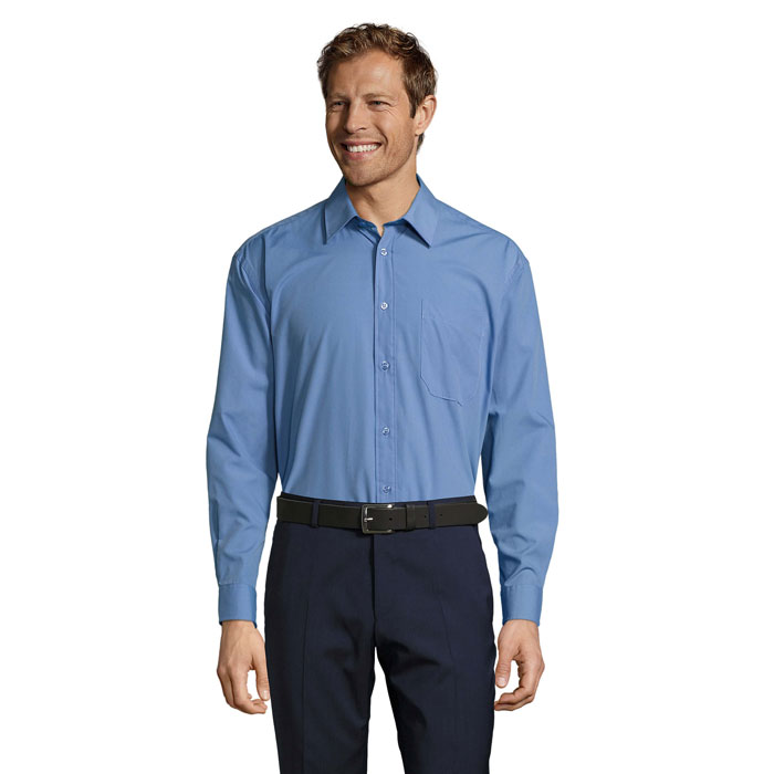 BALTIMORE POPLIN MEN SHIRT Albastru Mediu