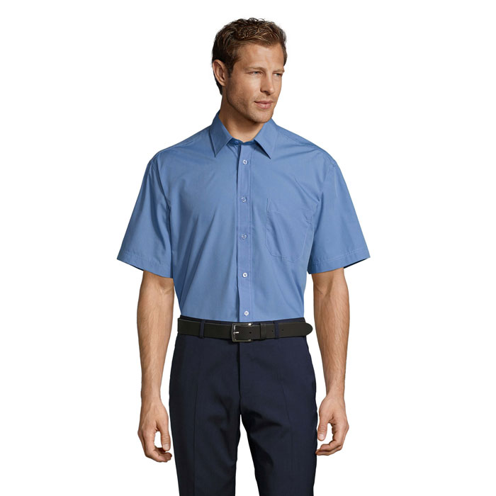 BRISTOL POPLIN MEN SHIRT Albastru Mediu