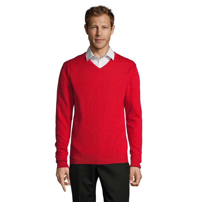 GALAXY MEN V-NECK SWEATER Red